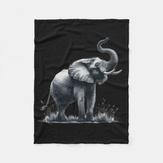 Waterverf Elephant Wildlife Animal Natuur Art Fleece Deken (Voorkant)