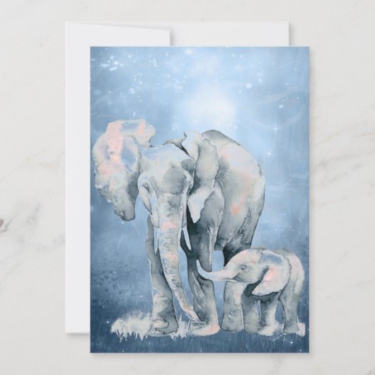 Waterverf Elephant Wildlife Natuur Animal Art (Voorkant)