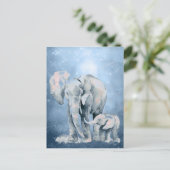 Waterverf Elephant Wildlife Natuur Animal Art Briefkaart (Staand voorkant)