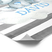 Waterverf Elephant ZOO Oerwoud Cute Baby Name Poster (Hoek)