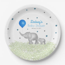 Waterverf Elephants Greenery Baby Boy Shower Papieren Bordje