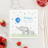 Waterverf Elephants Greenery Baby Boy Shower Servet (Insitu)