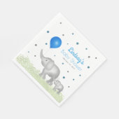Waterverf Elephants Greenery Baby Boy Shower Servet (Hoek)