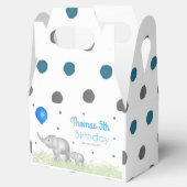 Waterverf Elephants Stippen Pattern Birthday Boy Bedankdoosjes (Geopend)