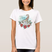 Waterverf Elf met Poinsettias T-Shirt (Voorkant)