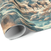  Waterverf Elk AI Art Cadeaupapier (Rol Hoek)