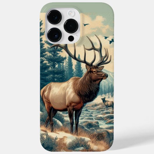 Waterverf Elk AI Art iPhone / iPad case (Achterkant)