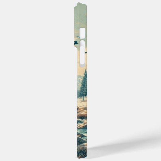 Waterverf Elk AI Art iPhone / iPad case (Achterkant / Links)