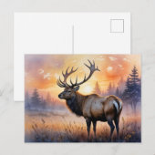 Waterverf Elk bij zonsopgang Briefkaart (Voorkant / Achterkant)