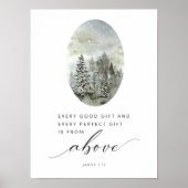 Waterverf elk kerstcadeau van bovenaf poster (Voorkant)