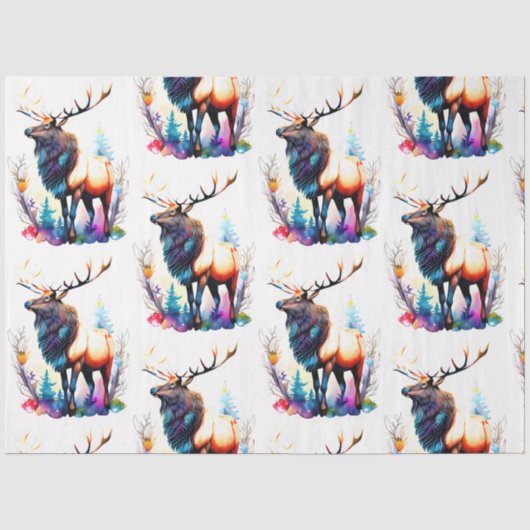 Waterverf Elk Weefselpapier Tissuepapier (Voorkant)