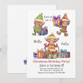 Waterverf Elves Kerstdag Uitnodiging (Voorkant / Achterkant)