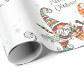 Waterverf Elves Little Merry Kerstmis Elf Gnome Cadeaupapier (Rol Hoek)