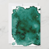 Waterverf Emerald Green Gold Lijst Luxury Wedding Kaart (Achterkant)