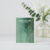 Waterverf Emerald Green Jewelry Earring Display Visitekaartje (Staand voorkant)