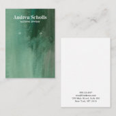 Waterverf Emerald Green Jewelry Earring Display Visitekaartje (Voorkant / Achterkant)