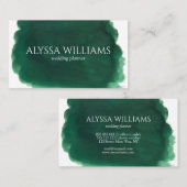 Waterverf Emerald Green Luxury Modern Visitekaartje (Voorkant / Achterkant)