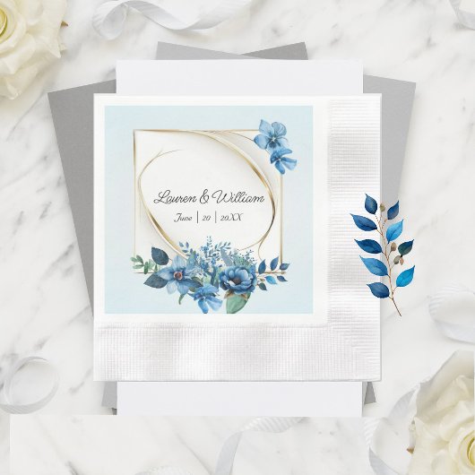 Waterverf Emerly Floral bruiloft servetten