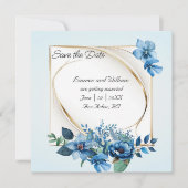 Waterverf Emerly Floral Save The Date (Voorkant)