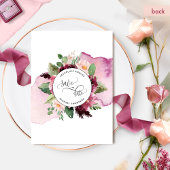 Waterverf en Berry en Blush Floral Wedding Save The Date