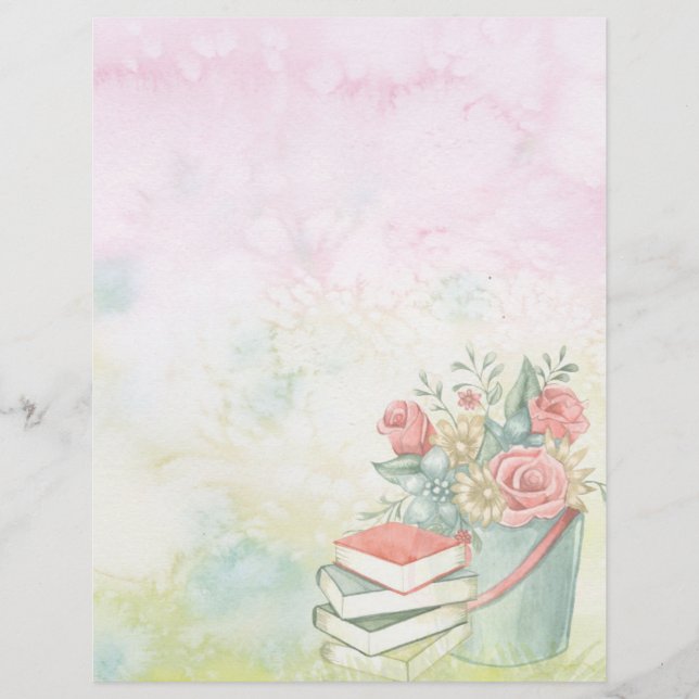 Waterverf en bloemen briefhoofd (Voorkant)