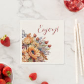 Waterverf en Bloemen-Enjoy- Servet (Insitu)