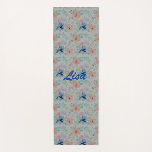 Waterverf en bloemen  yogamat (Voorkant)