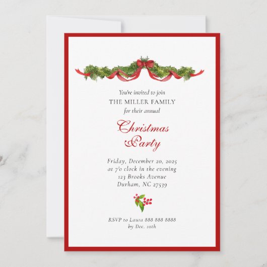 Waterverf- en boogkerstfeest aankondiging (Voorkant)