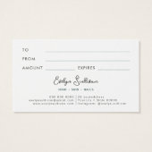 Waterverf en cadeaukaart voor witte bloemen visitekaartje (Achterkant)