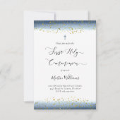 waterverf en FAUX folie confetti Eerste Communie Kaart (Voorkant)