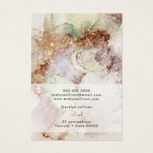 Waterverf en faux folie ketting display kaart (Achterkant)