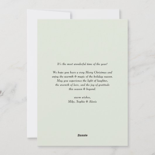 Waterverf en Faux Folie Pine Needles Foto Feestdagenkaart (Achterkant)