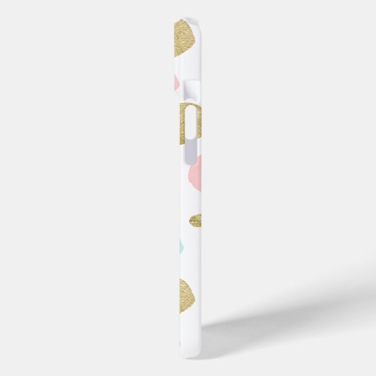 Waterverf en Faux Glitter Stippen Patroon Case-Mate iPhone Case (Achterkant / Links)