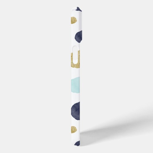 Waterverf en Faux Glitter Stippen Patroon Case-Mate iPhone Case (Achterkant / Rechts)