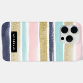 Waterverf en Faux Glitter Stripes Case-Mate iPhone Case (Achterkant (horizontaal))