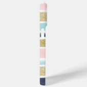 Waterverf en Faux Glitter Stripes Case-Mate iPhone Case (Achterkant / Rechts)