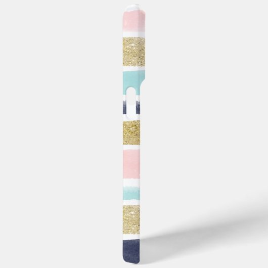 Waterverf en Faux Glitter Stripes Case-Mate iPhone Case (Achterkant / Rechts)