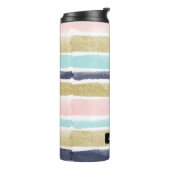 Waterverf en Faux Glitter Stripes Thermosbeker (Gedraaid links)