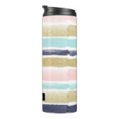 Waterverf en Faux Glitter Stripes Thermosbeker (Geroteerd rechts)