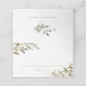 Waterverf en Faux Gold Foil Eucalyptus Leaves Plaatskaartje (Buitenkant ongevouwen)