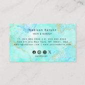 Waterverf en faux goud Glitter Marmer Agaat Visitekaartje (Achterkant)