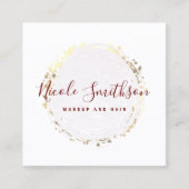 waterverf en FAUX gouden folie cirkel logo Vierkante Visitekaartje (Voorkant)