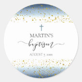 waterverf en FAUX gouden folie details baptisme Ronde Sticker (Voorkant)