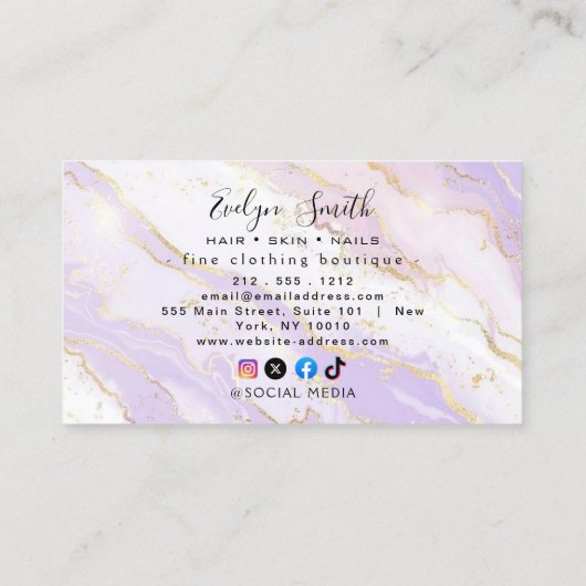 waterverf en faux gouden folie visitekaartje (Achterkant)