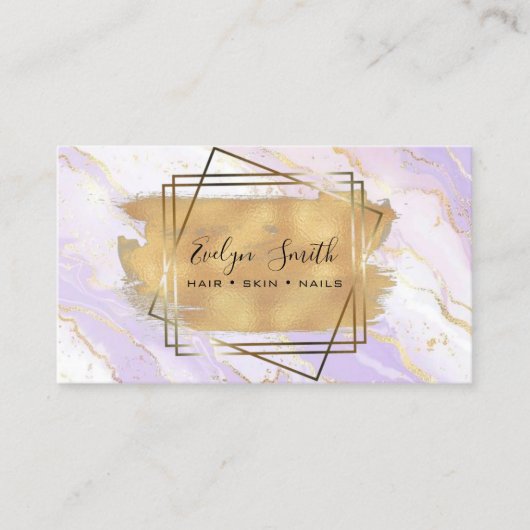 waterverf en faux gouden folie visitekaartje (Voorkant)