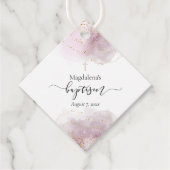 waterverf en faux gouden glitter Doop Bedankjes Labels (Voorkant)