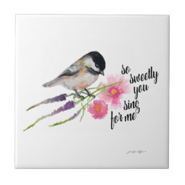 Waterverf en Gezegde met zwarte lampvoet Tegeltje