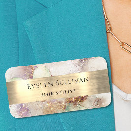 Waterverf- en Gold Foil-label Naamplaatje