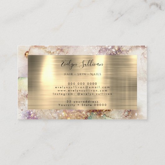 Waterverf- en Gold Foil-logo Visitekaartje (Achterkant)