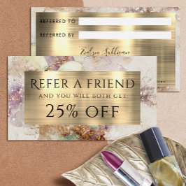 Waterverf en Gold Foil verwijzingskaart Visitekaartje